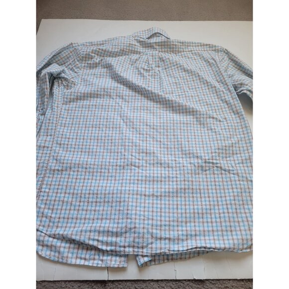 Alan Flusser Plaid Long Sleeve Collared Button Down Size XL Classic Office Wear - Picture 7 of 7